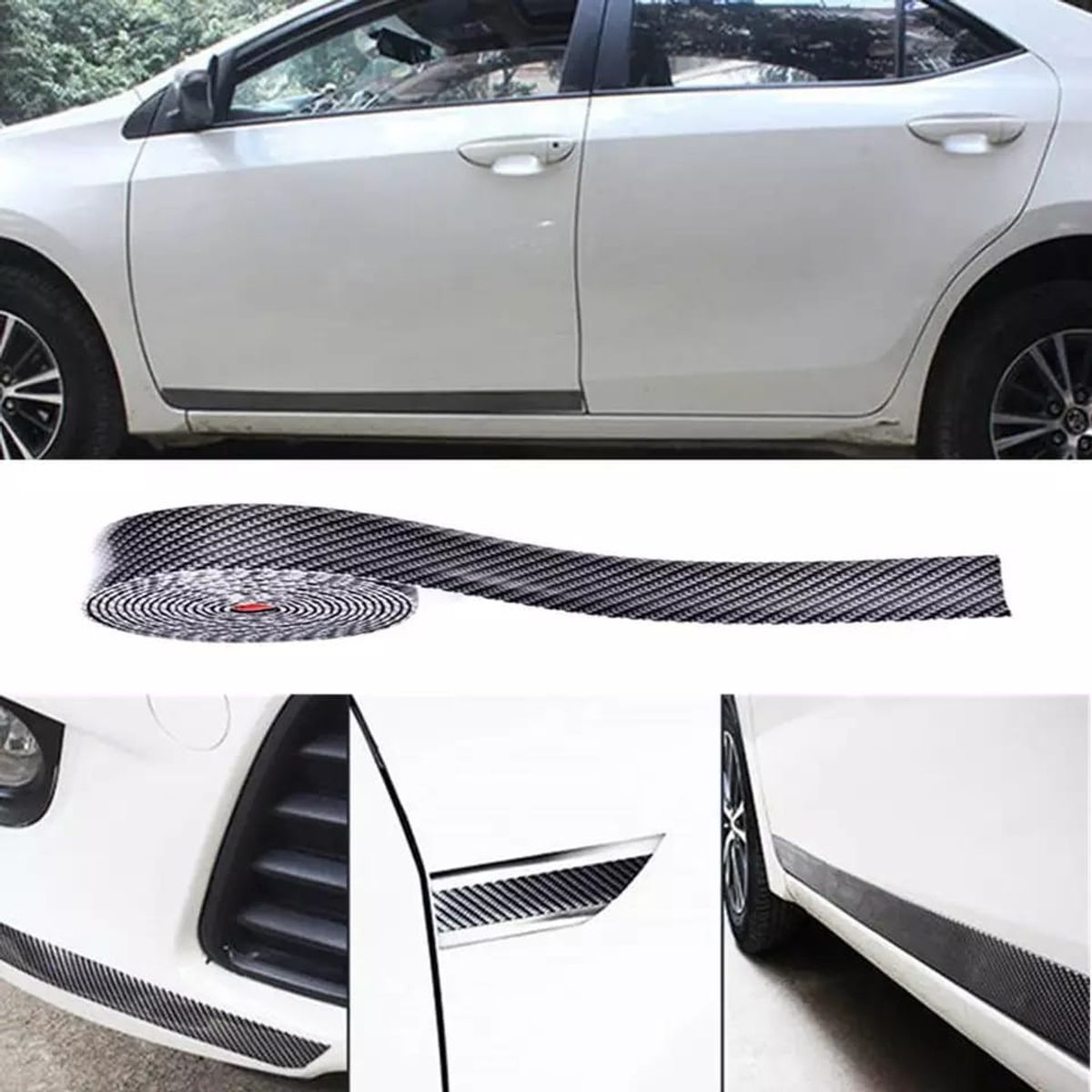 GENERICO - Goma fibra carbono cubre socalo pisadera 5cm X 2 MTRS.