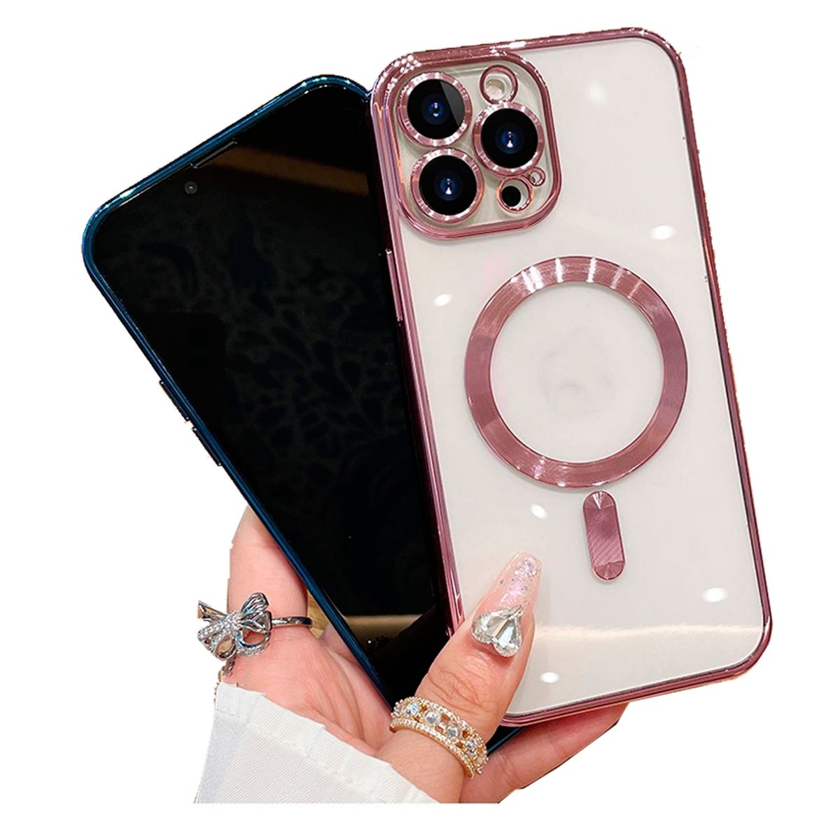 GENERICO - Carcasa Para iPhone 15 Pro Rosado Magnetica Magsafe