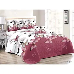 GENERICO - Cobertor de verano tipo Quilt con fundas - 2 Plazas Mariposas