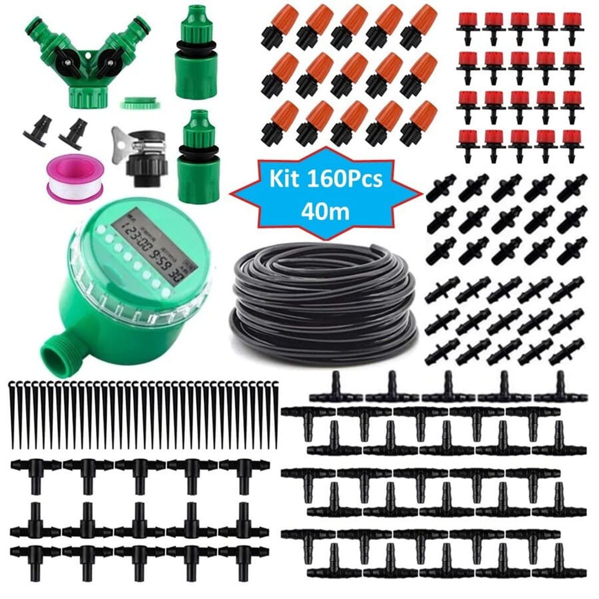 GENERICO - Riego Automático Aspersor Nebulizador Kit 40mts  Timer