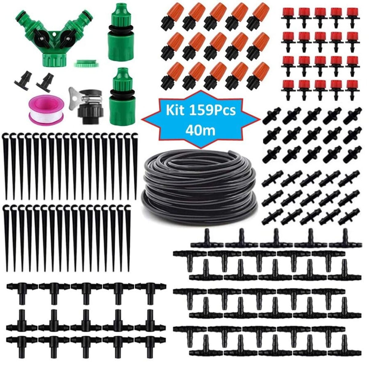 GENERICO - Riego Automático Aspersor Nebulizador Kit 40mtrs 159pcs