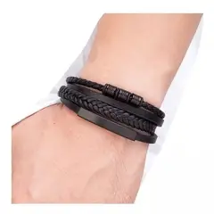 ROYAL MADRIZ - Pulsera De Cuero Hombre Y Mujer Elegante Y Juvenil Black