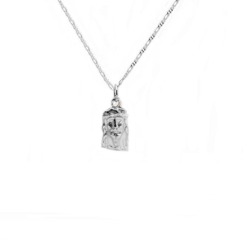 JOYAS MYTOKE - Colgante Cara Jesus Cristo Plata 925 Fina Religioso Unisex