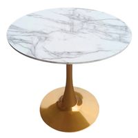 Mesa Redonda Cuarzo Blanco 80cm