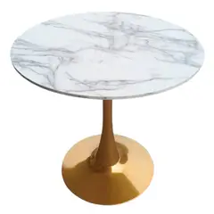 GENERICO - Mesa Redonda Cuarzo Blanco 80cm