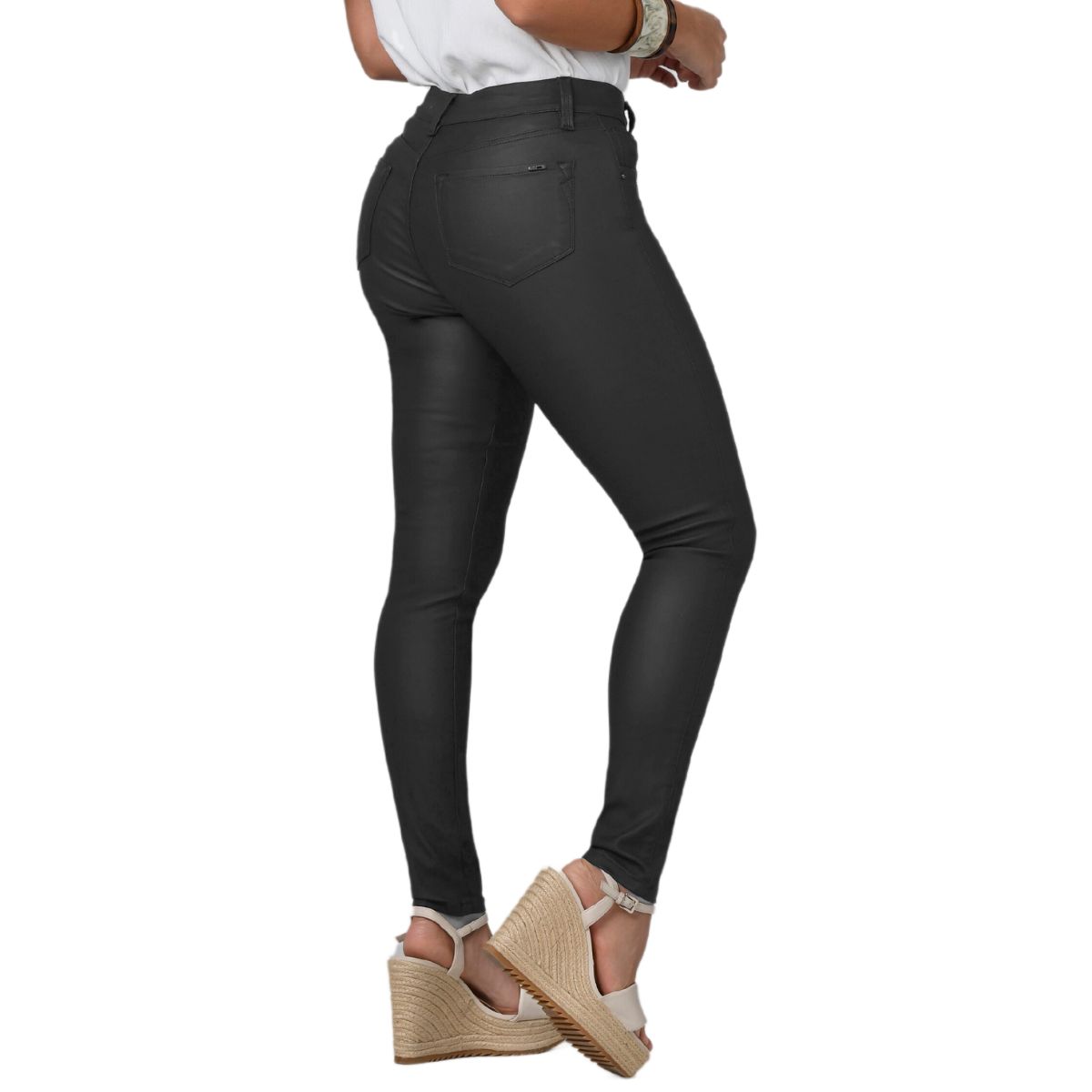 TRUCCOS JEANS - Jeans Mujer Skinny Pitillo Efecto Cuero Levanta Cola - T22092404