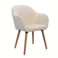 Sitial Silla Beige Terciopelo Diamant Felpa