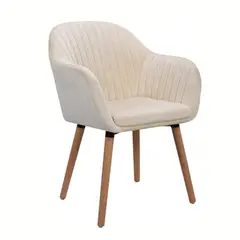 GENERICO - Sitial Silla Beige Terciopelo Diamant Felpa.