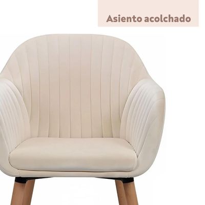 Imagen 2 del producto Sitial Silla Beige Terciopelo Diamant Felpa