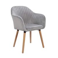 Sitial Silla Gris Terciopelo Diamant Felpa