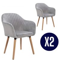 Pack 2 Sitiales Gris Terciopelo Diamant Felpa