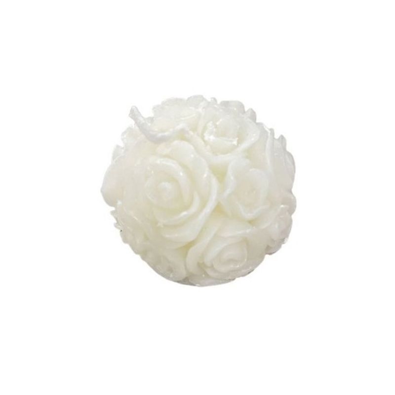 GENERICO - Pack 2 Velas Diseño De Flor Blanco 4cm X 4cm