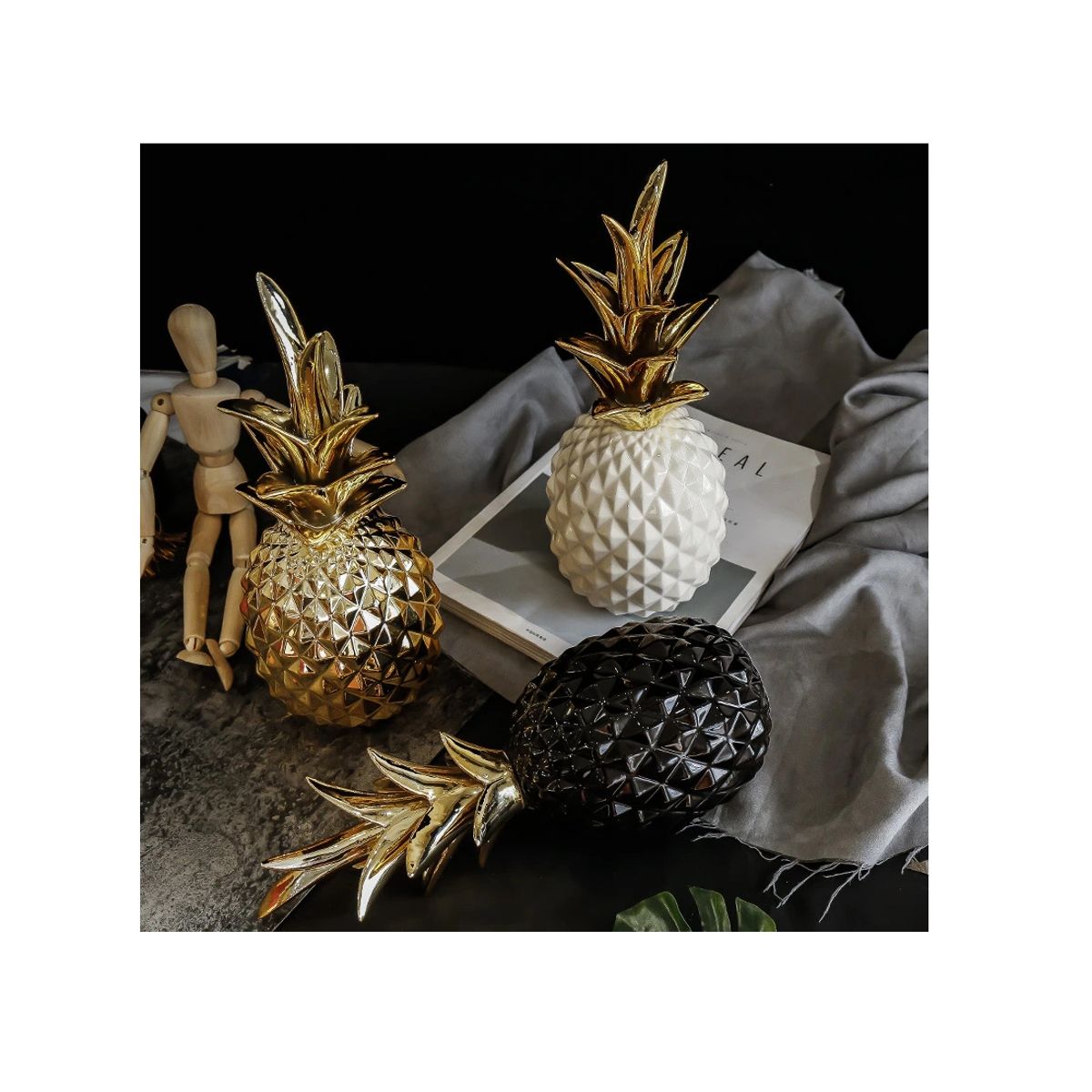 GENERICO - Piña Decoración Cerámica Estatua Fruta Diseño Moderno