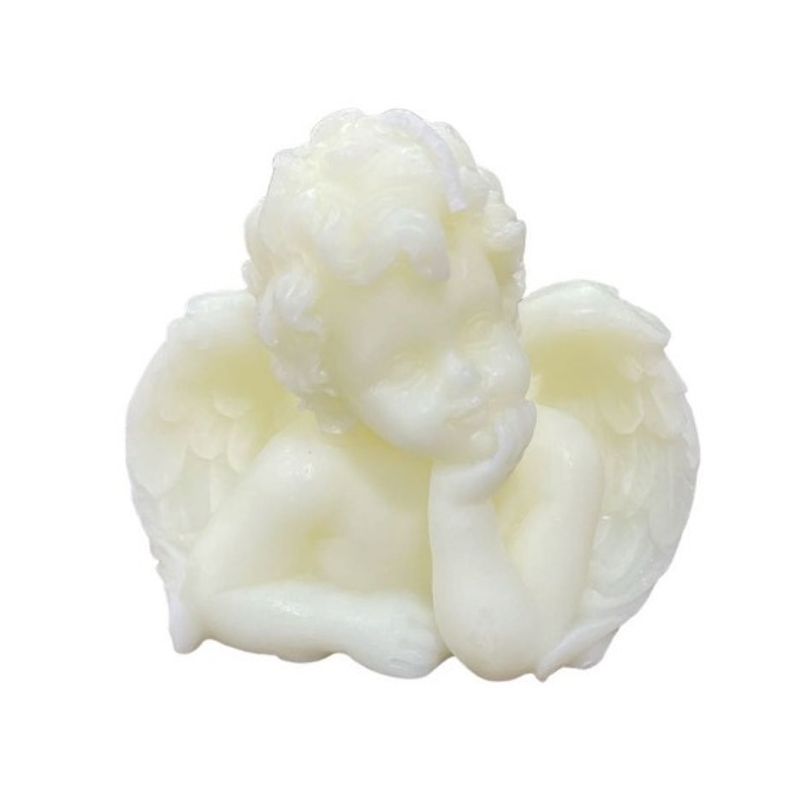 GENERICO - Pack 2 Velas Diseño De Ángel Blanco 9.5cm X 8cm