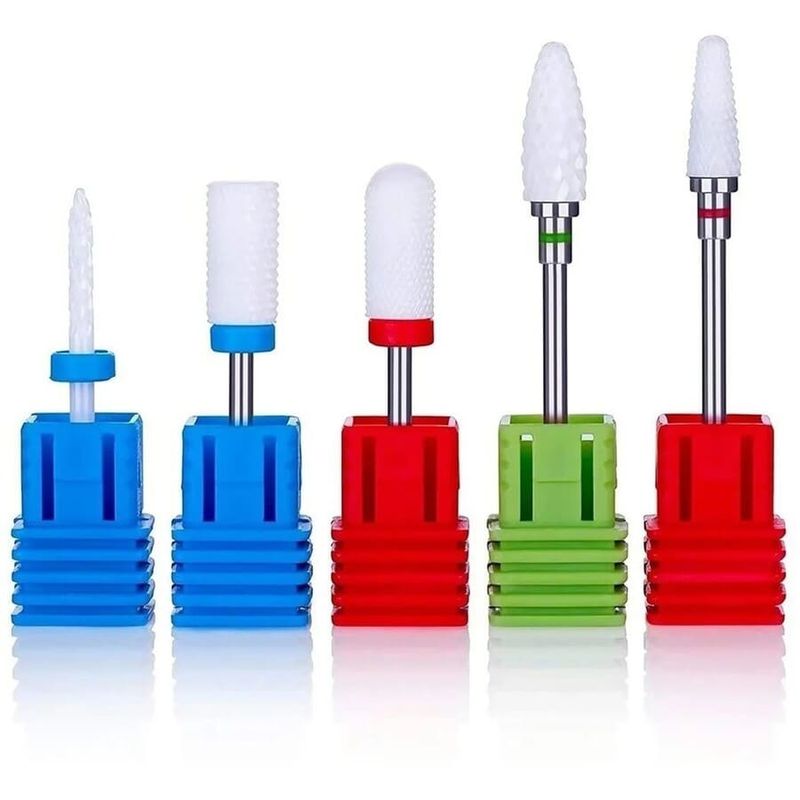 GENERICO - Set 5pcs Brocas Cerámica Taladro Torno Uñas Manicura