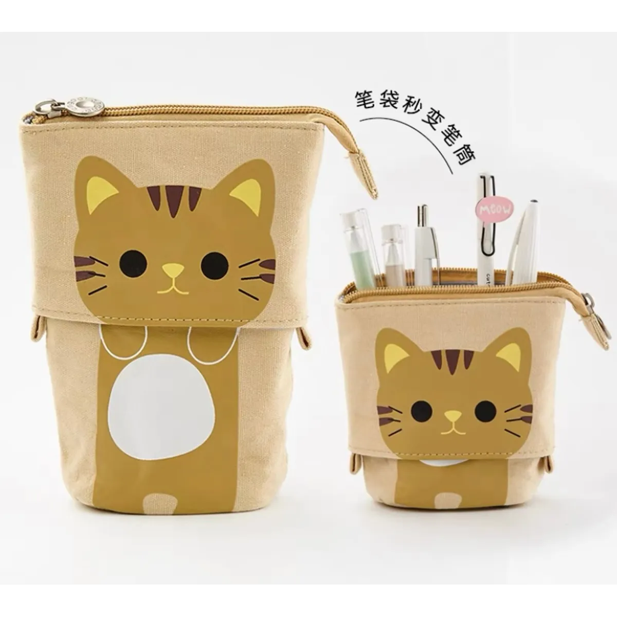 GENERICO - Estuche Escolar Retráctil Gatito Kawaii 2 En 1  A3