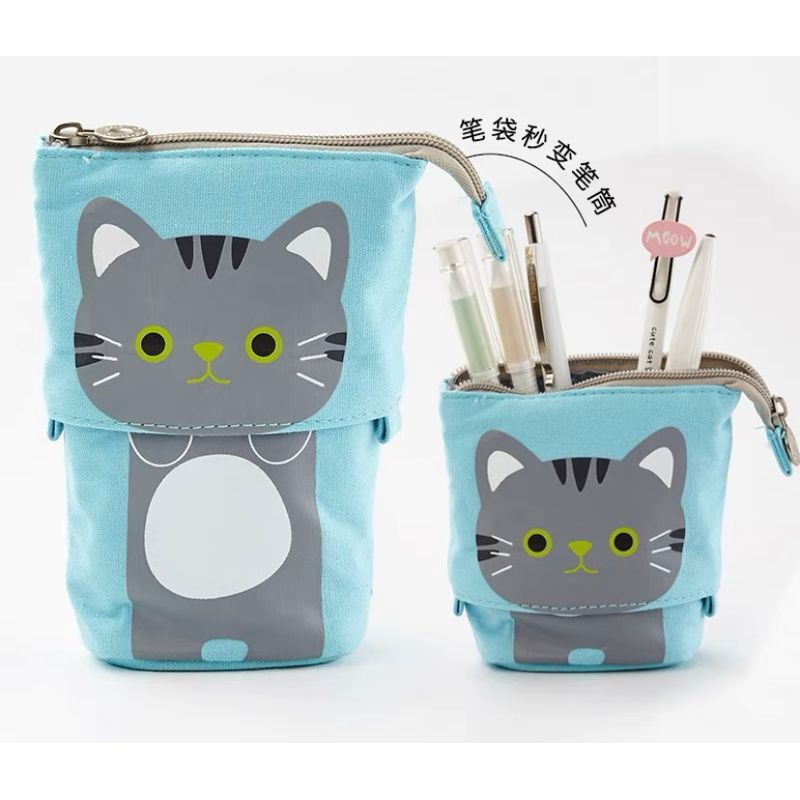 GENERICO - Estuche Escolar Retráctil Gatito Kawaii 2 En 1  A4