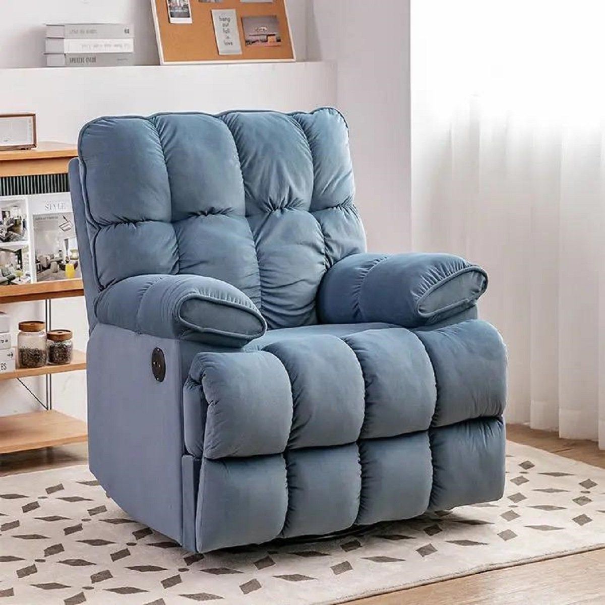 ANDYRALL HOME - Berger Reclinable Moderno Andy Azul 81R