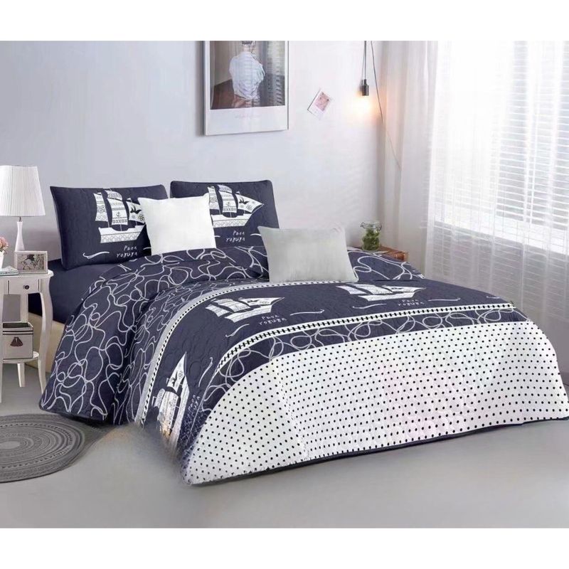 GENERICO - Cubrecama Quilt 1.5 Plaza Reversibles