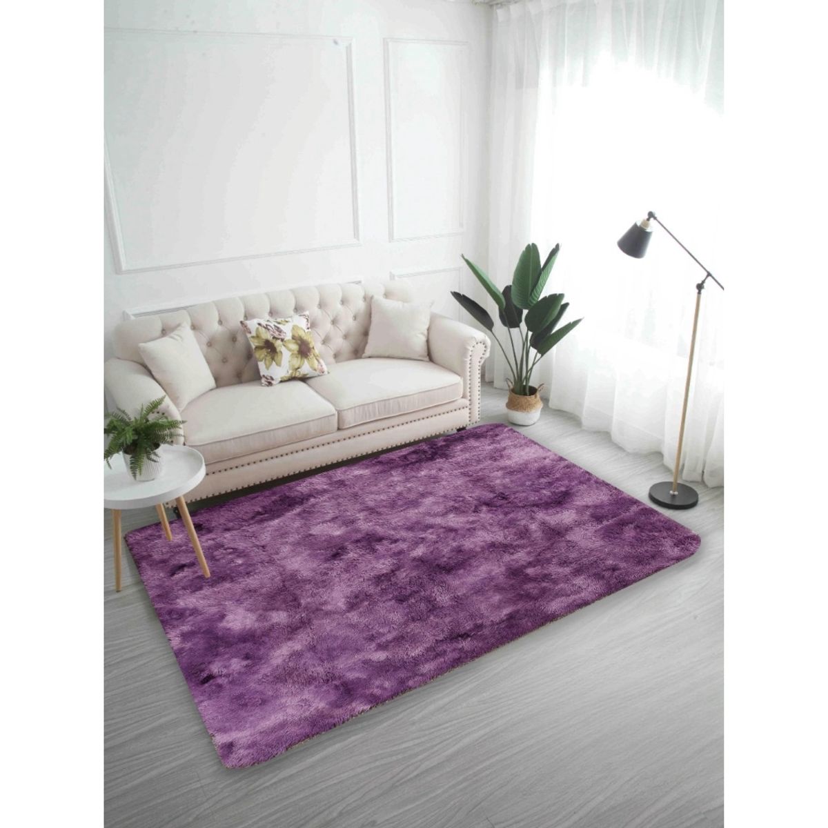 GENERICO - Alfombra Peludas Tipo Shaggy 180Cm X 200Cm turquesa jaspeado