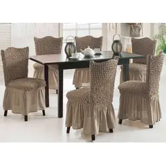 ANGELES DEL HOGAR - Pack de 6 fundas Cubre Asientos para sillas de comedor turcos