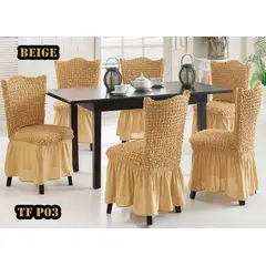 ANGELES DEL HOGAR - Pack de 6 fundas Cubre Asientos para sillas de comedor turcos