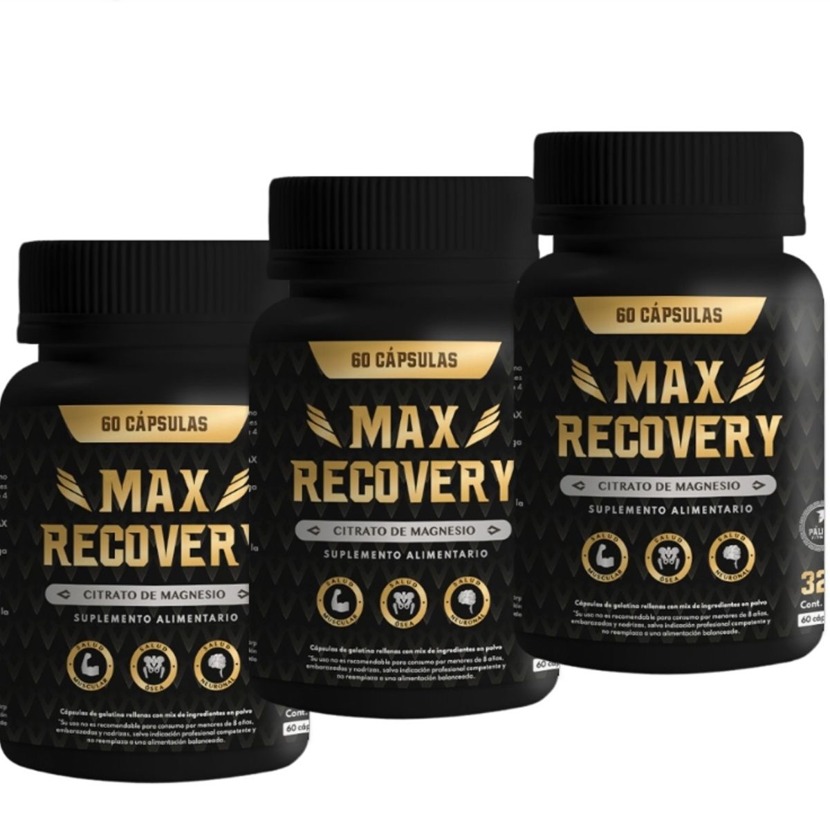 PALIKOS FITNESS - Pack 3 Citrato de magnesio / 300mg / 180 capsulas / 6 meses.