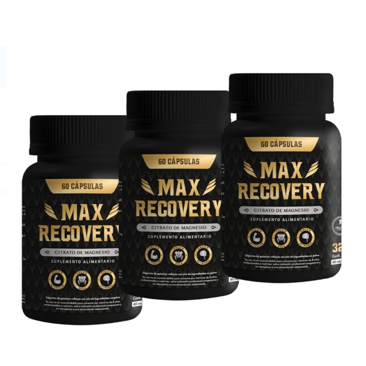 PALIKOS FITNESS - Pack 3 Citrato de magnesio / 300mg / 180 capsulas / 6 meses.