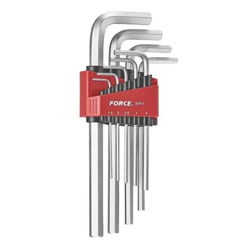 FORCE - Juego Llaves Allen Largas Pulgadas 9pz 5093LS Force
