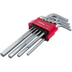 FORCE - Juego Llaves Allen Largas Pulgadas 9pz 5093LS