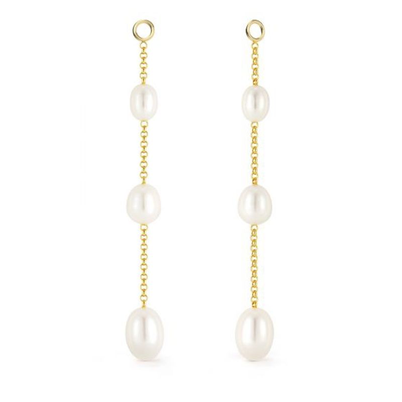 BLOOM CRYSTAL - Dije Charms Triple gota de perlas agua dulce