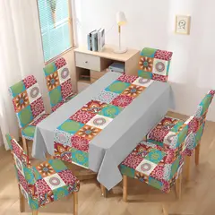 GENERICO - Mantel con 6 Fundas de Sillas elasticadas