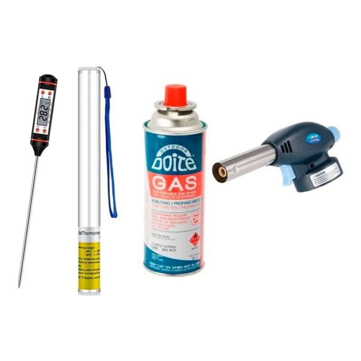 GENERICO - Termómetro Digital De Cocina + Soplete 1300 °c + Gas