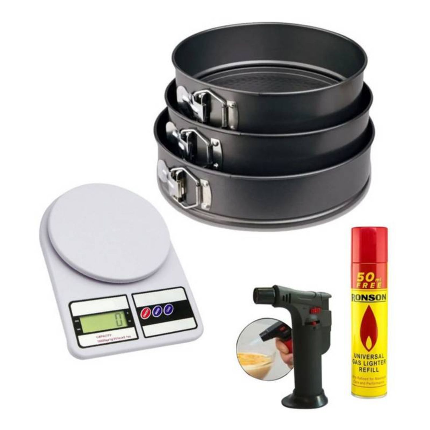 GENERICO Molde Reposteria Balanza Digital Cocina Soplete Gas