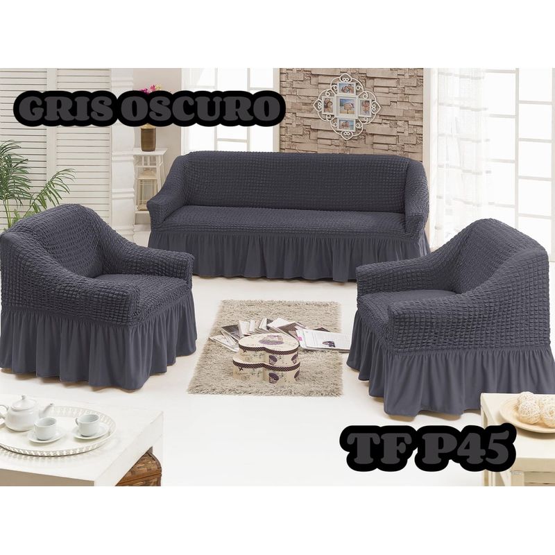 ANGELES DEL HOGAR - Fundas Para Sofa Cubresillones Turcos 3 cuerpos +1+1