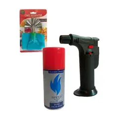 GENERICO - Soplete Recargable + Gas 150 Ml + Manga Pastelera