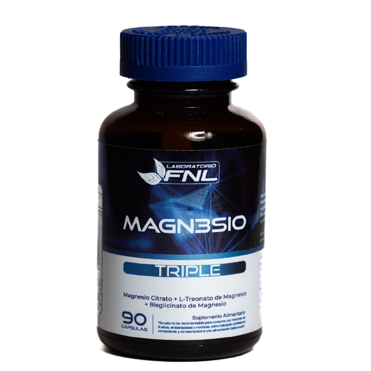 FNL - Triple Magnesio Fnl : Glicinato + Treonato + Citrato 90 Caps.