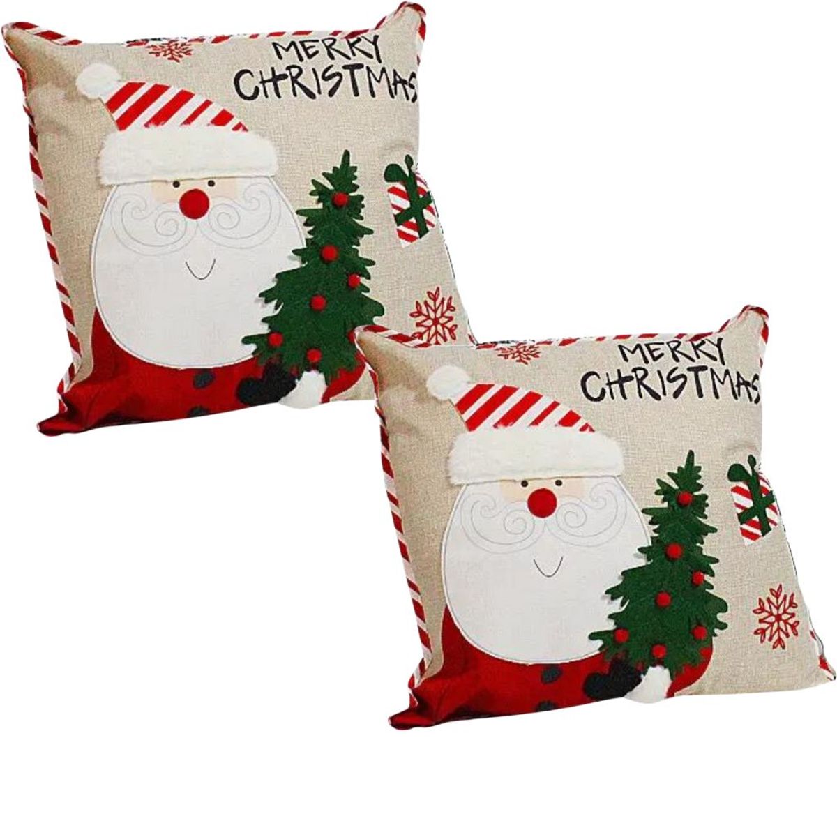 BOHEMIK - Pack de 2 Fundas Cojín Navideño Viejo Pascuero