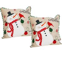 Pack de 2 Fundas Cojín Navideño Mono de Nieve