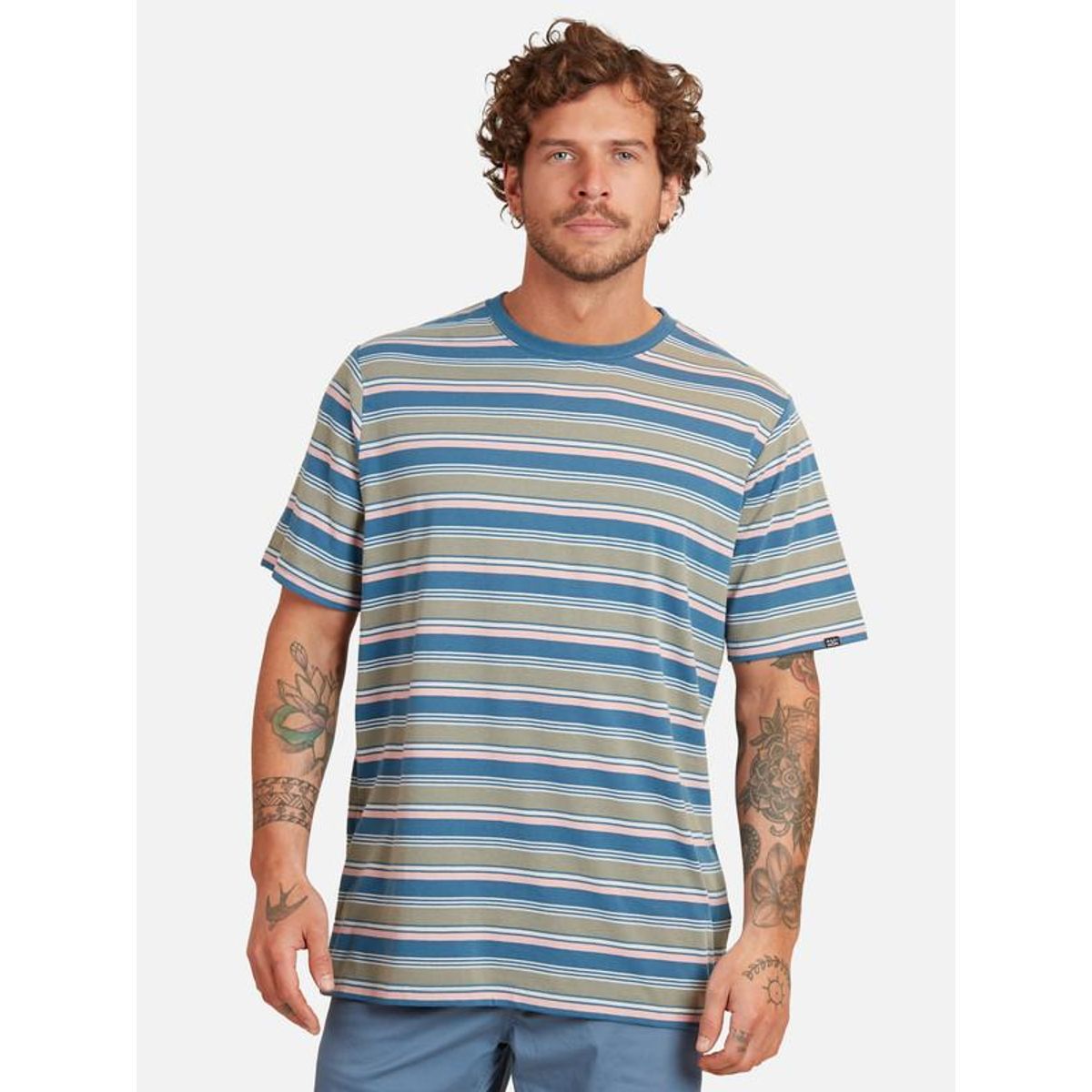 MAUI AND SONS - Polera Striped Drop Pink & Green Tee Hombre Multicolor Maui And Sons