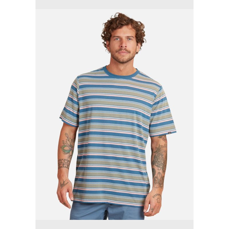 MAUI AND SONS - Polera Striped Drop Pink & Green Tee Hombre Multicolor Maui And Sons