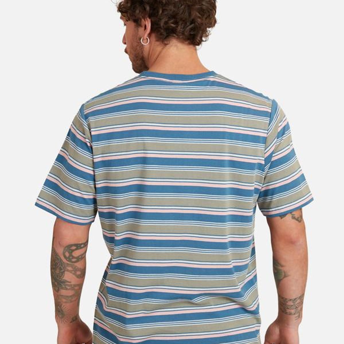 MAUI AND SONS - Polera Striped Drop Pink & Green Tee Hombre Multicolor Maui And Sons