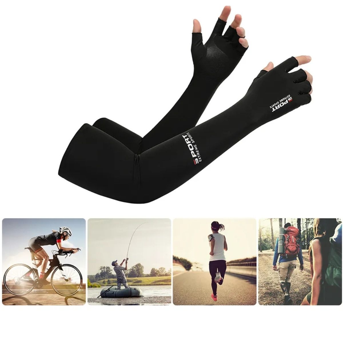 GENERICO - Mangas Deportivas Cubre Brazos Para Protección Solar Uv Moto