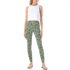MOSS ROSE - Leggings largos con estampado de serpiente para mujer verde