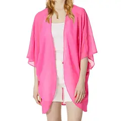 MOSS ROSE - Blusa de playa rosa de estilo casual y semitransparente para mujer
