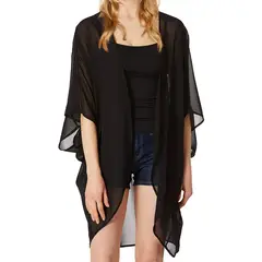 MOSS ROSE - Camisola casual translúcida para mujer negra