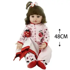 DANWEILE - 48CM Mariquita bordada Muñeca Reborn - Ojos Marrones.