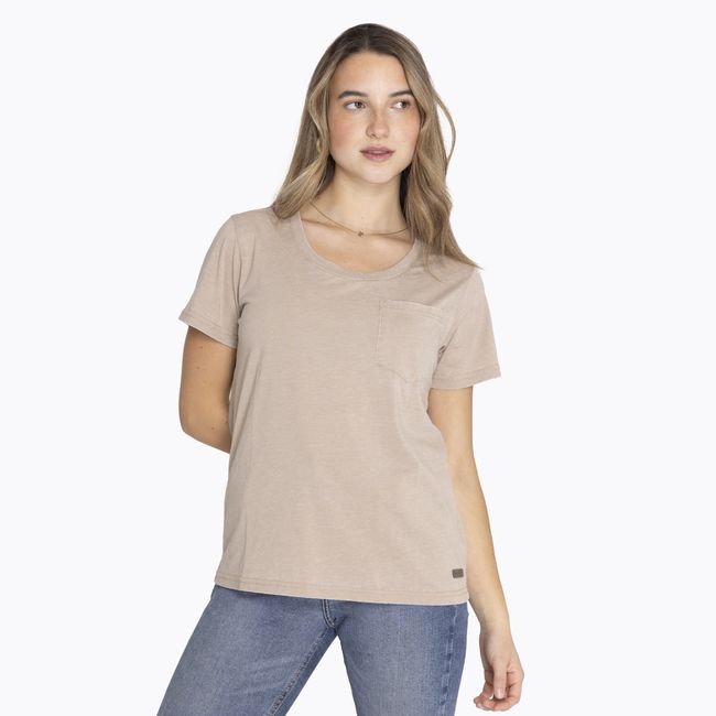 MERRELL - Polera M/C Tshirt Short Sleeve Beige Mujer MERRELL