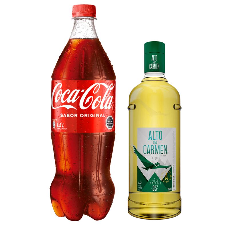 ALTO DEL CARMEN - Pisco Alto Del Carmen 35° 1000cc + Bebida Coca Cola 1500cc