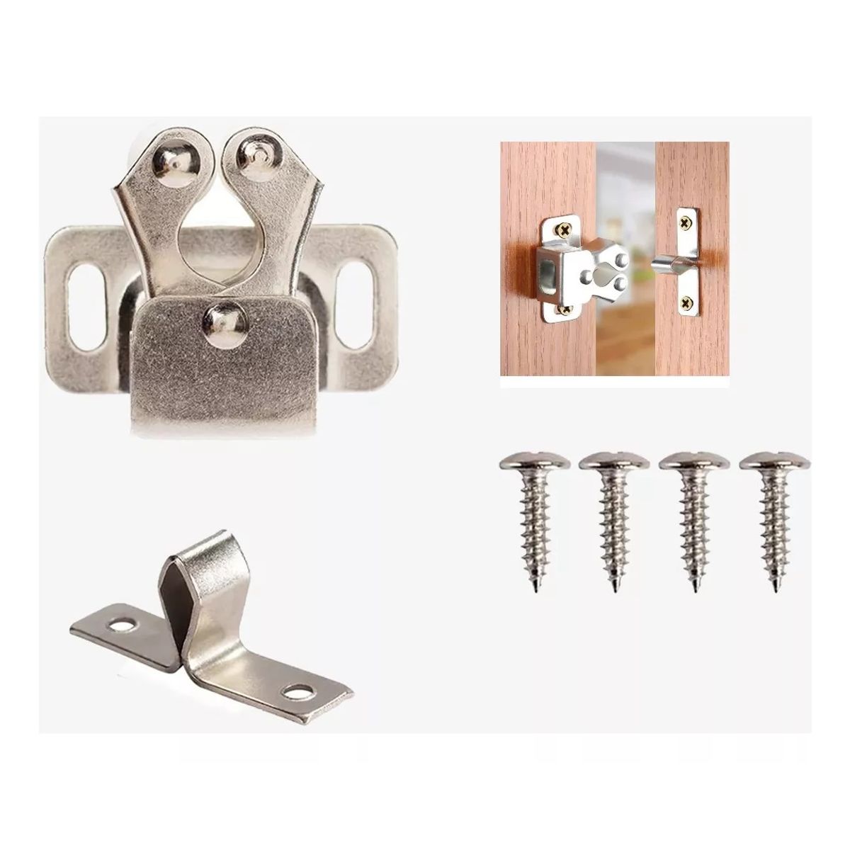 GENERICO - Retenedor Sujetador Cangrejo Puerta Mueble Zincado.